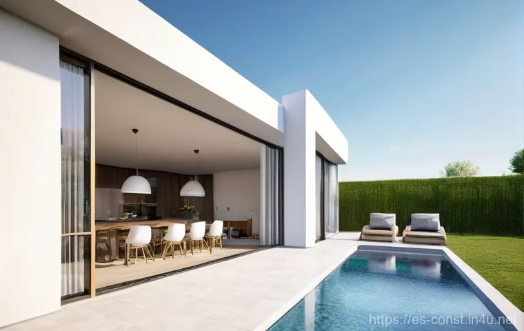 건축 시공 도면 해독법 - 50m') indicating exact measurements. Prominent symbols for doors, complete with their arching swing ...