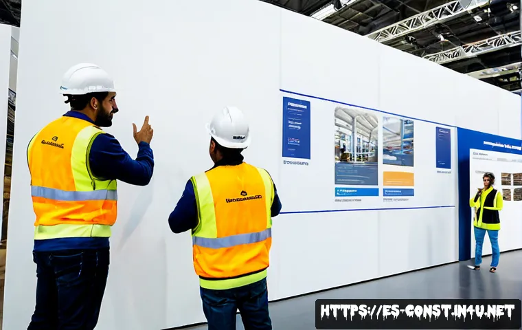 Home 17 시공 전문가가 주목해야 할 국제 박람회 - Photorealistic wide-angle interior of a major international construction trade fair in Madrid, Spain...